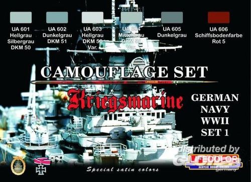 Lifecolor CS 09 Kriegsmarine WWII Set 1 Acryl Farbset