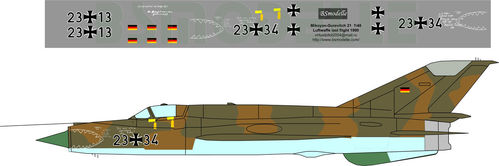 BSmodelle 48005 Mikoyan Gurevitch MiG-21 Bundesluftwaffe decal 1:48 NEU