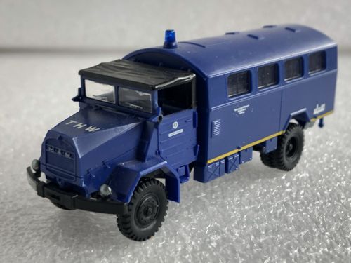 Roco miniatur modell H0 1308 MAN 5t Werkstattwagen THW gesupert Maßstab 1:87 H0
