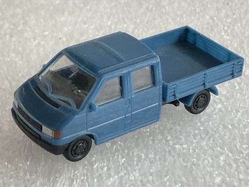 Roco miniatur modell H0 Volkswagen T4 Doka Transporter Pritsche blau 1:87 H0