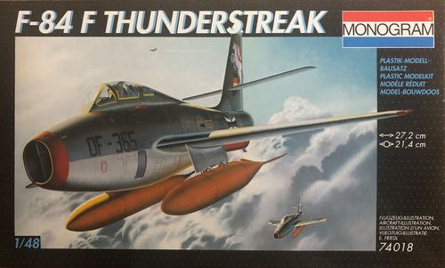 Monogram 74018 F-84F Thunderstreak Bundesluftwaffe Modellbausatz im Maßstab 1:48 Neuwertig in OVP