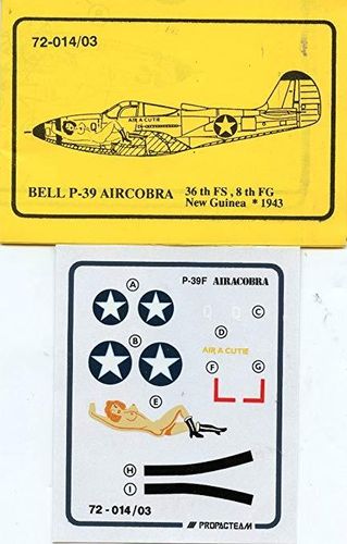 Propagteam 72-014/03 Bell P-39 Airacobra 36. FS, 8. FG, Neuguinea * 1943 Decal 1:72 in OVP