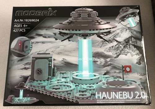 Modbrix 9024 HAUNEBU 2.0 REICHSFLUGSCHEIBE UFO, 427 KLEMMBAUSTEINE Bausatz Neu in OVP