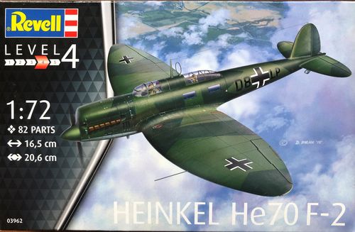 Revell 03962 Heinkel He 70 F-2 Luftwaffe Modellbausatz im Maßstab 1:72 Neuwertig in OVP