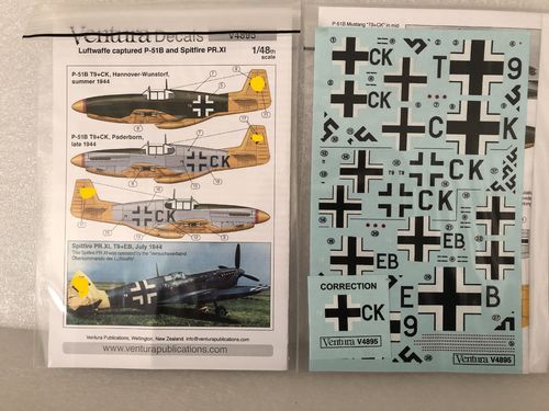 Ventura Decals V4895 Luftwaffe, captured P-51B Mustang and Spitfire PR.XI Decals 1/48 Neu OVP
