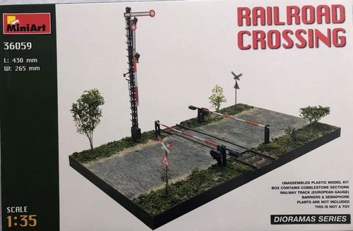 MiniArt 36059 Railroad crossing - Bahnübergang Bausatz im Maßstab 1:35 Neu in OVP