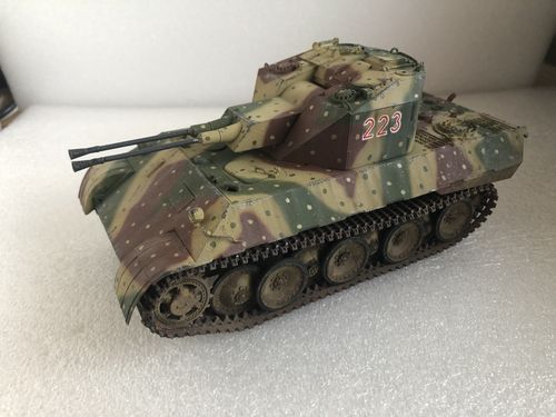 Tamiya Flakpanzer V 'Coelian' Wehrmacht sehr schön gebautes Modell im Maßstab 1:35