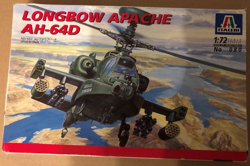 Italeri 080 Longbow Apache AH-64D Modellbausatz im Maßstab 1:72 Neuwertig in OVP